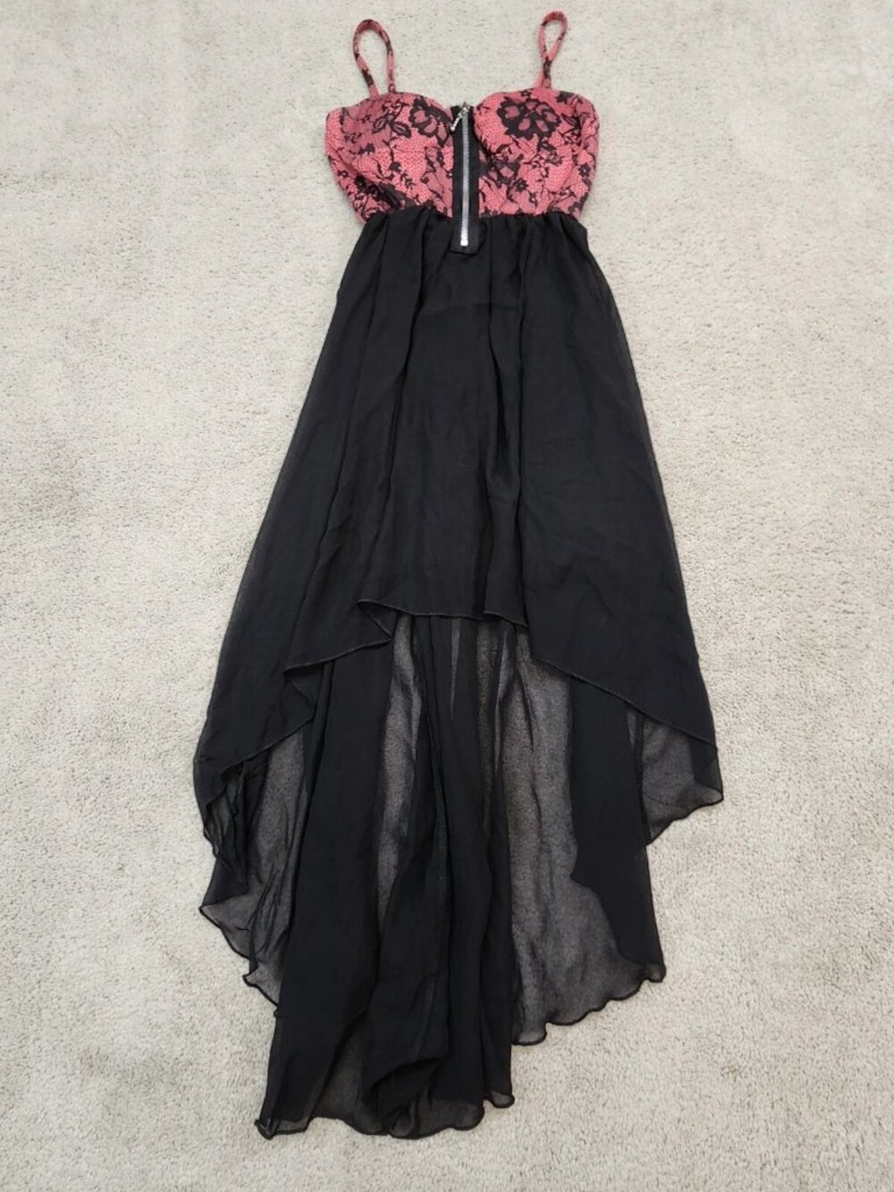 Women's Sleeveless High-Low Hem Chiffon Dress